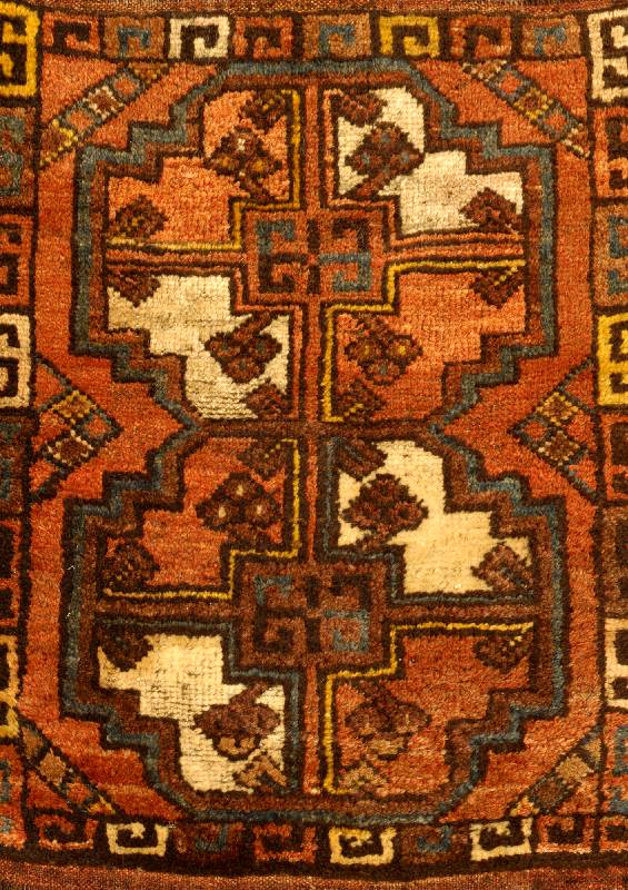 Erari-Taschenfront Antik, Zentralasien, um 1880, Wolle auf Wolle, ca. 68 x 52 cm, SchÄtzwert: 990.- EURO, EHZ: 3, Naturfarben