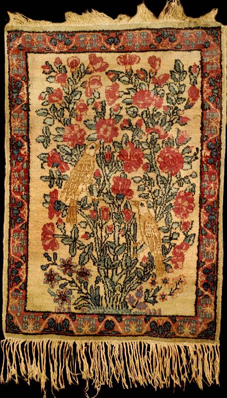 Kerman Antik (Poschti), Südpersien, um 1900 , Wolle geknüpft auf Baumwolle, ca. 76 x 55 cm (seltenes kleines Ma?), feine feste Knüpfung, fester ...