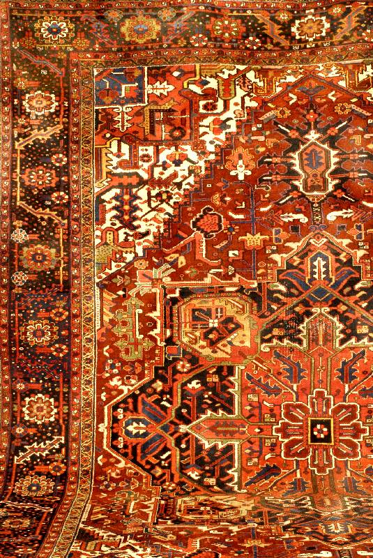 Heriz, Persien, ca. 70 Jahre, Wolle auf Baumwolle, ca. 463 x 340 cm, SchÄtzwert: 6500.- EURO, EHZ: 4. Ein schÖnes großes Geomet risches ...