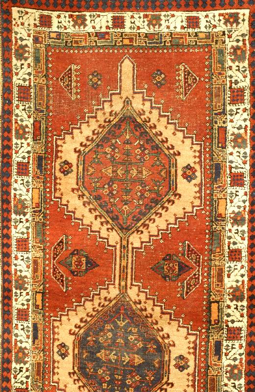 Garadje, Persien, ca. 50 Jahre, Wolle auf Baumwolle, ca. 456 x 121 cm, SchÄtzwert: 1400.- EURO, EHZ: 2 Guter Erhaltungszustand.