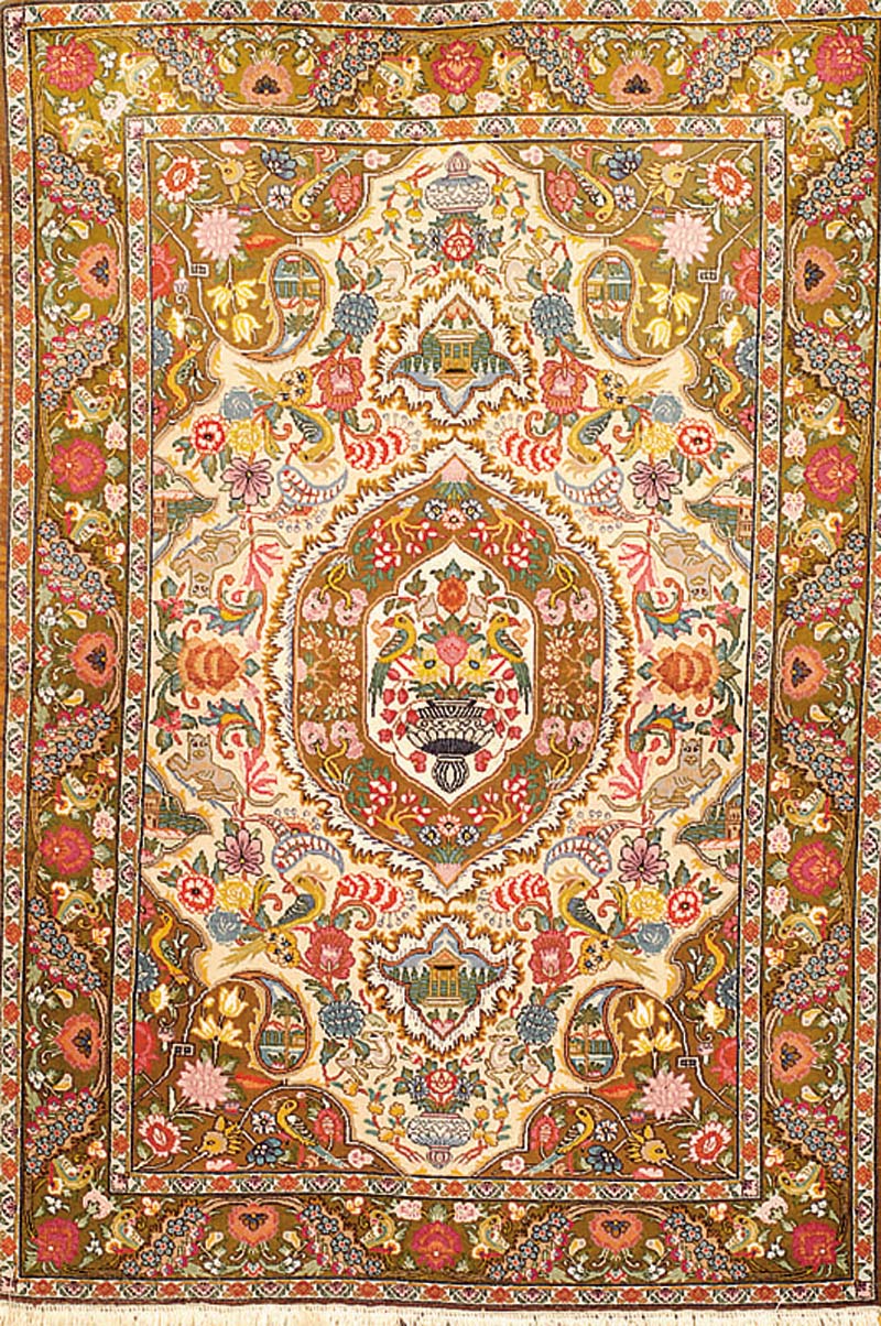 TÄbriz fein, Persien, ca. 40 Jahre, Korkwolle, ca. 151 x 104 cm, SchÄtzwert: 1400.- EURO, EHZ: 2, altersbedingt in einen se hr guten ...