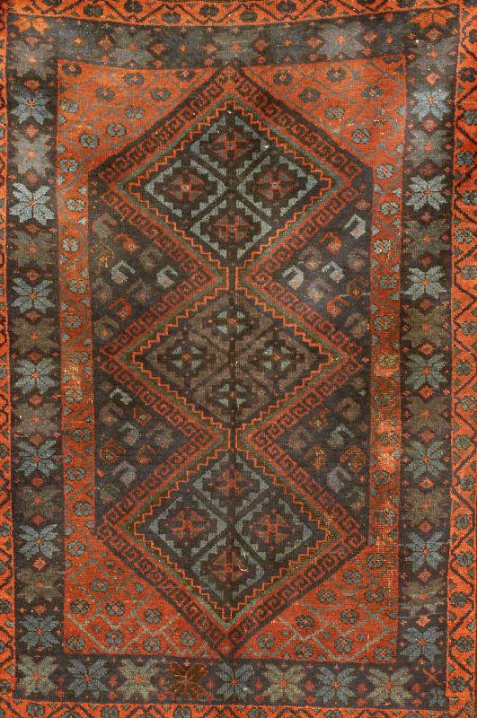 Kordi, Persien, um 1930, Wolle auf Wolle, ca. 168 x 120 cm, Schätzwert: 850.- EURO, EHZ: 4, ausgefallene Farbgestalt.