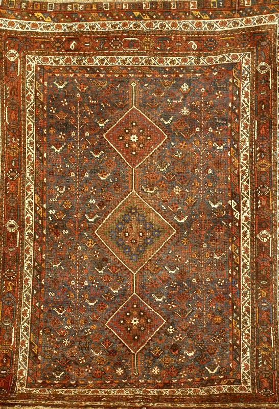 Ghaschgai, Persien, um 1910, Wolle auf Wolle, ca. 220 x 160 cm, Schätzwert: 1700.- EURO, EHZ: 4, seltenes Mass.