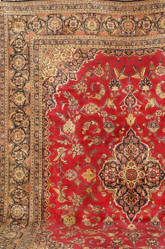 Keschan Kork, Persien, ca. 1930 Jahre, Korkwolle, ca. 414 x 320 cm, Schätzwert: 10500.- EURO, EHZ: 3, altersbedingt in einen g uten ...