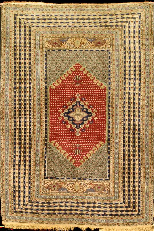 Ghiordes Antik sehr fein, Zentralanatolien- TÜrkei, 19. Jahrhundert antik, Wolle auf Wolle , ca. 176 x 122 cm, SchÄtzwert: 6500,- EURO, E hz: 2 ...