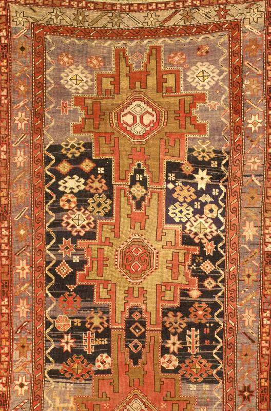 Lesgi, Rußland, um 1900, Wolle auf Wolle, ca. 292 x 123 cm, SchÄtzwert: 3400.- EURO, EHZ: 3, gesamt guter Zustand, reine Pflanzenfa rben, Antik, ...