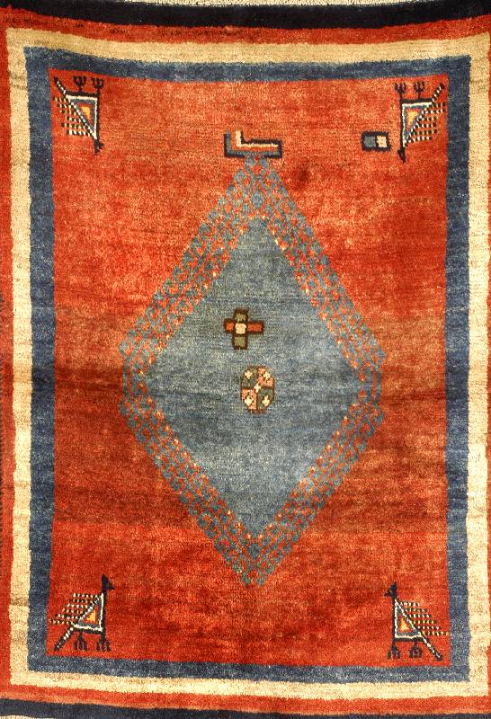 Gabbeh alt, Persien, um 1940, Wolle auf Wolle, ca. 145 x 101 cm, SchÄtzwert: 950.- EURO, EHZ: 3, reine Pflanzenfarben.