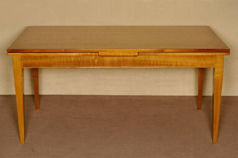 Ausziehtisch, im Biedermeierstil, Kirschbaum massiv, Kirschbaumfurnier, StilmÖbel, nach altem Vorbild, Gebrauchsspuren, ca. 80x170x95 cm