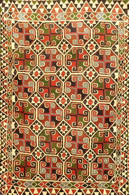 Usbekische Stickerei, Afghanistan, um 1940, Wolle auf Wolle, ca. 260 x 179 cm, Schätzwert: 1600.- EURO, EHZ: 2, ausgefallenes Motiv.