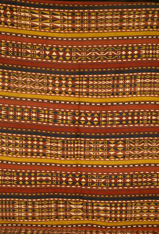 Usbekisches Flachgewebe, Afghanistan, um 1920, Wolle auf Wolle, ca. 215 x 165 cm, Schätzwert: 1200.- EURO, EHZ: 3, 8 Bahnen, Naturfarben, ein sehr ...