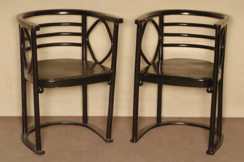 Armlehnstuhl, Österreich/Wien, Entwurf wohl Hofmann um 1902/04, Bugholz, reiner strenger Jugendstil, in der Literatur vielfach abgebildet, ...