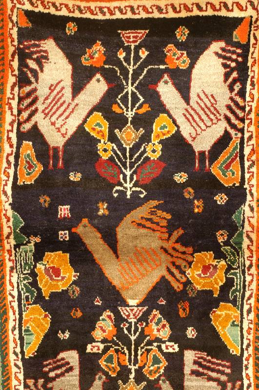 Gabbeh alt, Persien, ca. 60 Jahre, Wolle auf Wolle, ca. 166 x 95 cm, Schätzwert: 950.- EURO, EHZ: 3