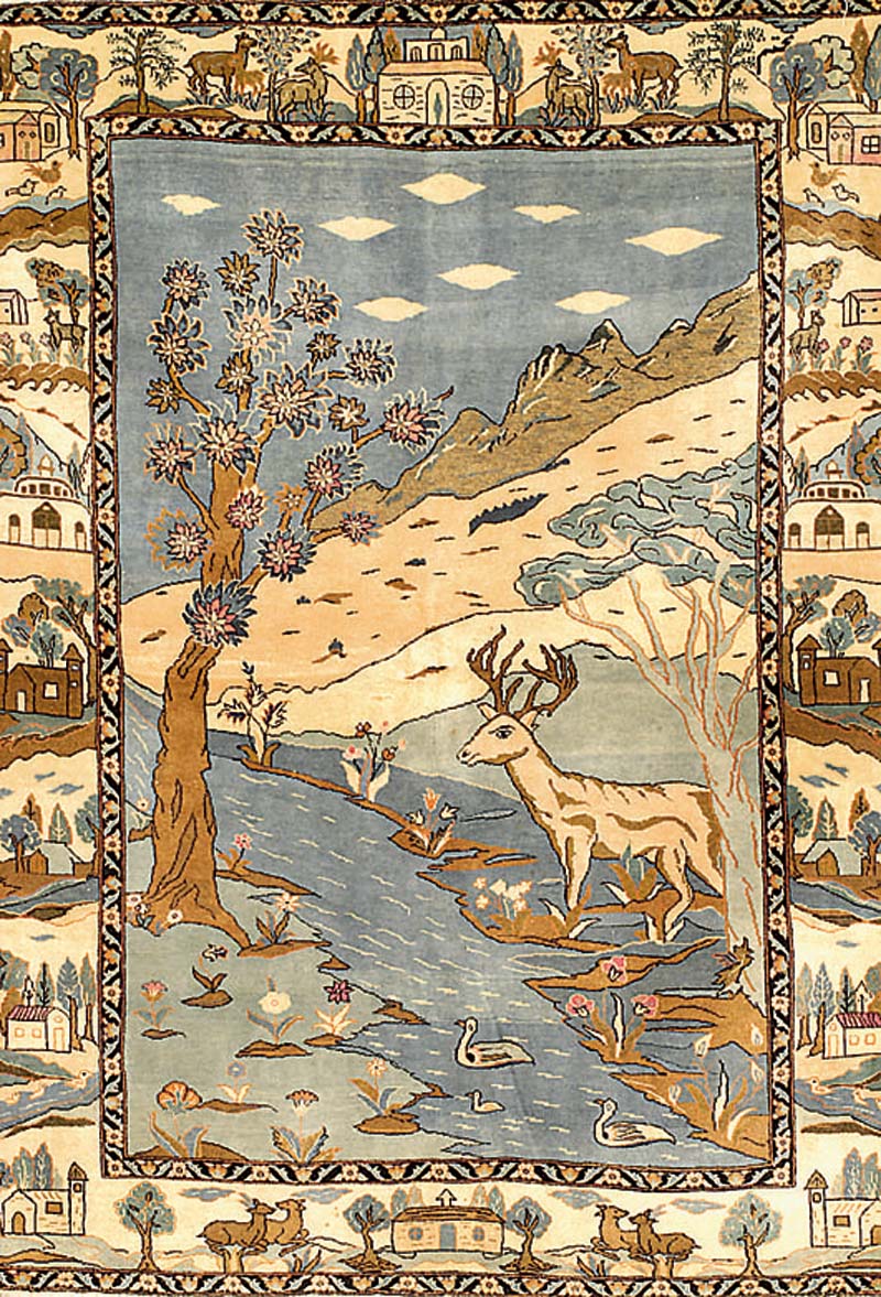 Keschan, Persien, ca. 50 Jahre, Wolle auf Baumwolle, ca. 175 x 132 cm, SchÄtzwert: 1500.- EURO, EHZ: 2, altersbedingt in einen he rvorragend ...