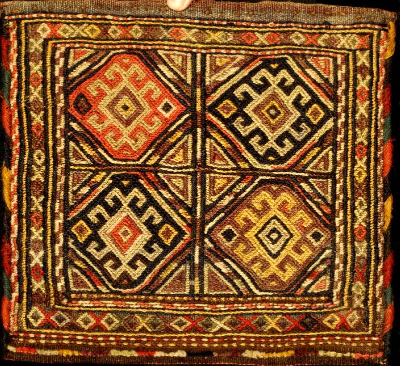 Shasawan Tasche Sumakh, Persien, um 1920, Wolle auf Wolle, ca. 32 x 33 cm, SchÄtzwert: 850.- EURO, EHZ: 2 (altersbedingt in einen seh r guten ...