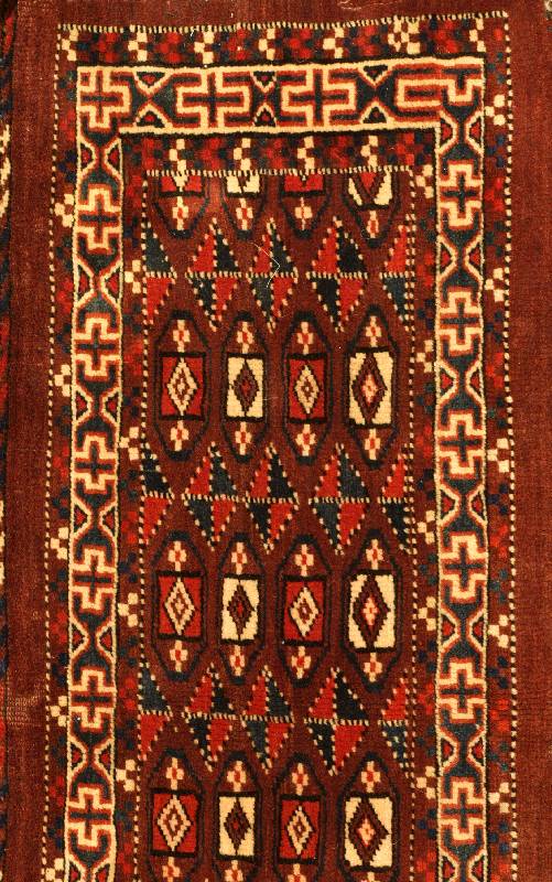 Yomuth Tschowal, Turkmenistan, um 1910, Wolle auf Wolle, ca. 80 x 32 cm, SchÄtzwert: 850.- EURO, RÄnder beschÄdigt, EHZ: 3