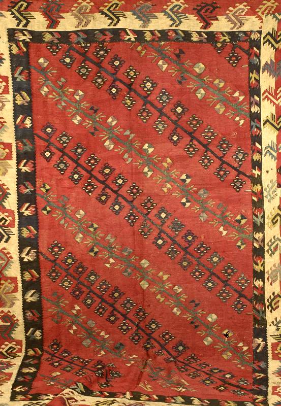 Shirwan Kelim, um 1890, Wolle auf Wolle, ca. 295 x 185 cm, Schätzwert: 1100.- EURO, EHZ: 5, seltene Farbkombination, Selten, Samml erstück.