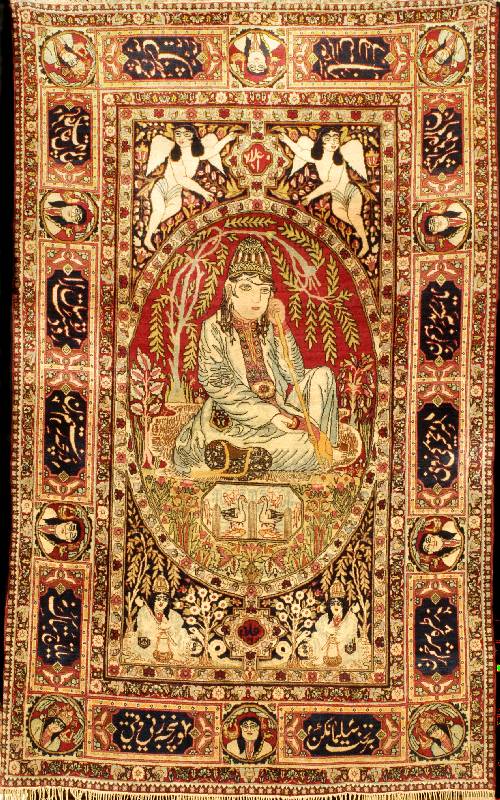 Kerman Lawar Antik, Südpersien, um 1900, feine Korkwolle, ca. 220 x 135 cm, Schätzwert: 12000.- EURO, EHZ: 2-3 (altersbedingt in einen sehr guten ...