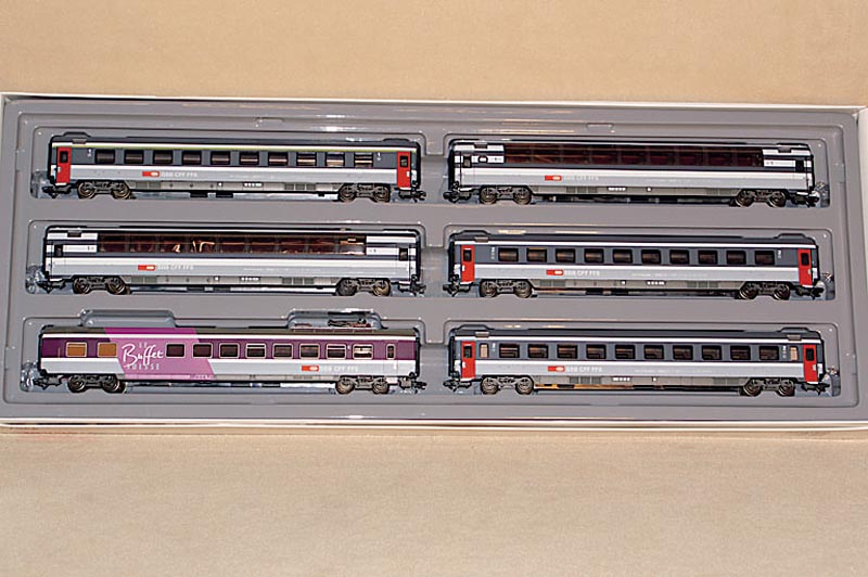 Wagen-set "EuroCity SBB", MÄrklin, 80er/90er Jahre, Spur HO, Nr. 4367, im orig. Karton, unbespielt