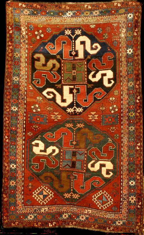 Wolkenband Kazak Antik, SÜdrußland, Zentral kaukasus, 19.Jahrhundert, Wolle auf Wolle, ca. 218 x 139 cm, SchÄtzwert: 12500,- EURO, Ehz: 3, ...
