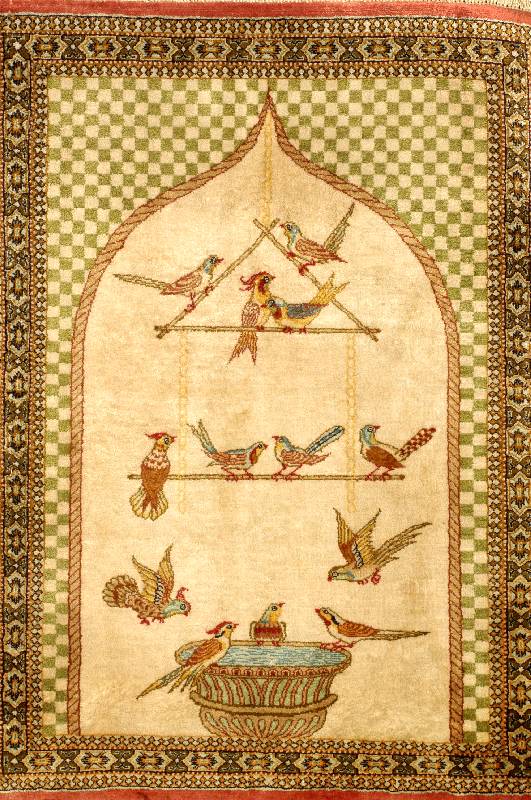 Ghom Seide, Persien, ca. 15 Jahre, reine Naturseide, ca. 69 x 51 cm, SchÄtzwert: 1900.- EURO, EHZ: 2