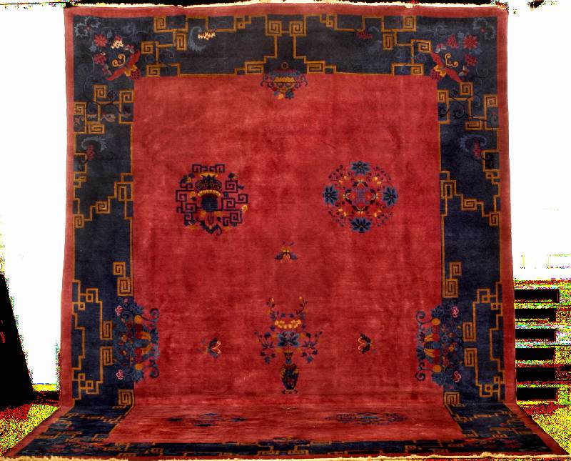 Traumhafter Peking Antik (signiert), China, signierung von der Familie ji-dun, um 1900, sehr feine hochwertige glanzreiche Korkwolle (importiert von ...
