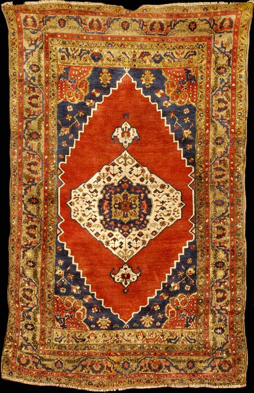 Seltener Antiker Anatolischer Medallion Teppic h, Türkei Anatolien, reine Naturfarben, um 1900, gute Wolle geknüpft auf Wolle, ca. 170 x 108 cm, ...