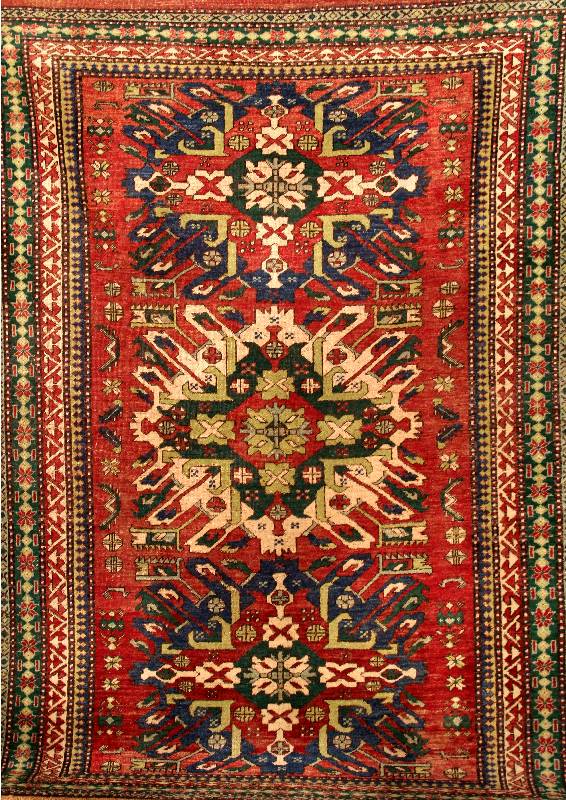 Adler Kazak Alt, Kaukasus, um 1920, Wolle auf Wolle, ca. 210 x 148 cm, SchÄtzwert: 3200.- EURO, EHZ: 3, altersbedingt insgesamt i n einen guten ...