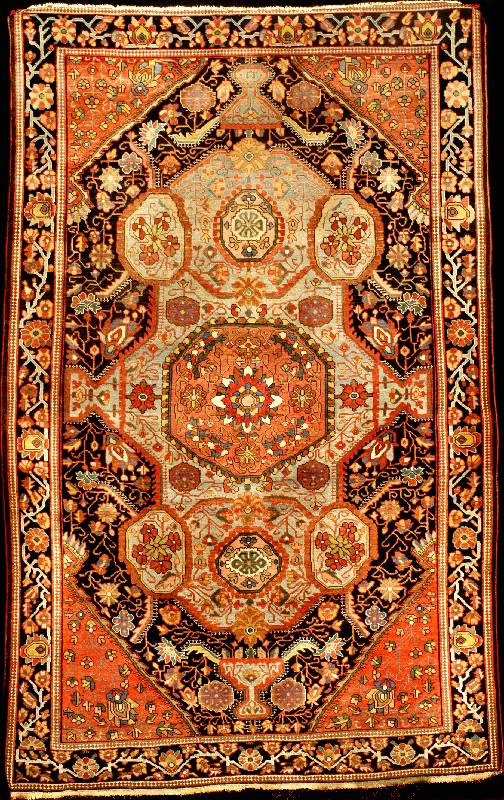 Seltener Farahan Antik, Westpersien Sarough -Gebiet, reine Pflanzenfarben, 19.Jahrhundert (ca. um 1890/1900), Wolle geknüpft auf Baumwol le, ca. ...