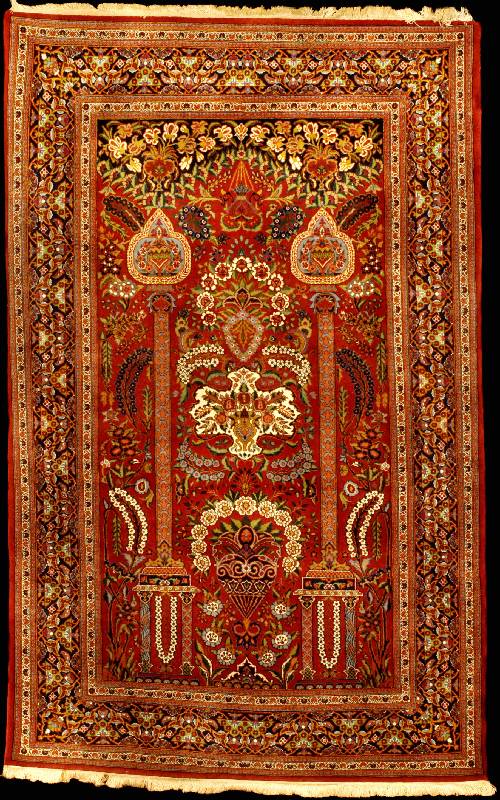 Keschan Kork Alt, Zentralpersien, um 1910/1 920, hochwertige feine fetthaltige Korkwolle g knüpft auf Baumwolle, ca. 203 x 126 cm, feine und feste ...