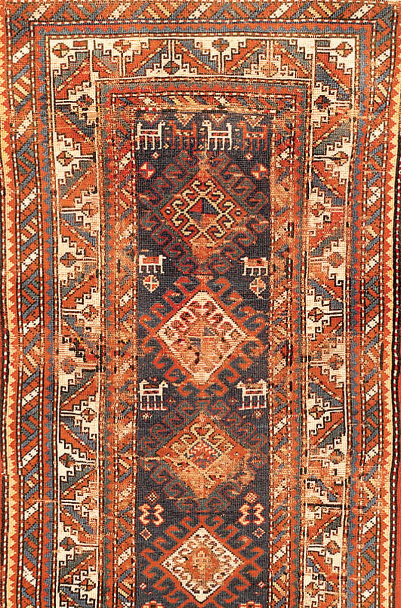Schulaver Kazak Antik, Kaukasus, um 1880, Wolle auf Wolle, ca. 138 x 80 cm, SchÄtzwert: 1900.- EURO, EHZ: 4-5