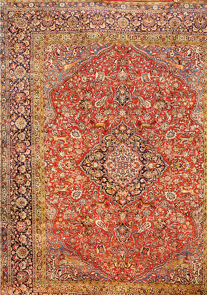PrÄchtiger Seiden Keschan Antik, Zentralper sien, reine Pflanzenfarben, 19.Jahrhundert (ca . um 1890/1900, schÖne hochwertige glanzreiche reine ...