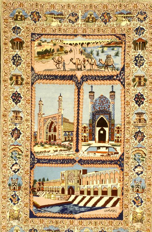 Esfahan fein, Persien, ca. 20 Jahre, Korkwolle mit und auf Seide, ca. 176 x 110 cm, Schätzwert: 3900.- EURO, EHZ: 2, altersbedingt in einen sehr ...