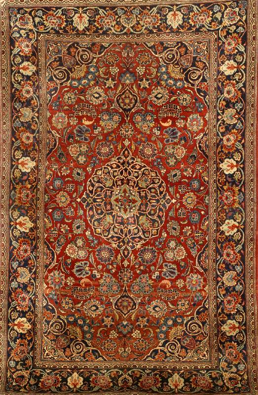 Keschan alt, Persien, um 1920, Wolle auf Baumwolle, ca. 207 x 133 cm, Schätzwert: 4000.- EURO, EHZ: 3, altersbedingt in einen ge samt guten ...