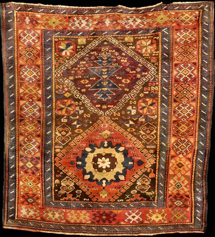 Kazak Antik (wohl Karagashli), Südwest Kauk asus, Naturfarben, gute alte Wolle auf Wolle ( schön hochflorig), ca. 175 x 162 cm (sehr selt enes Ma? ...