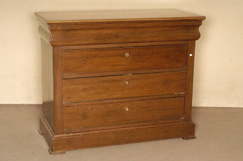 Kommode, deutsch, um 1920, im SpÄtbiedermeierstil, Kirschbaum massiv, Kirschbaumfurnier, Deckplatte erneuert, fÜnf SchÜbe, schlichtes MÖbel, ...