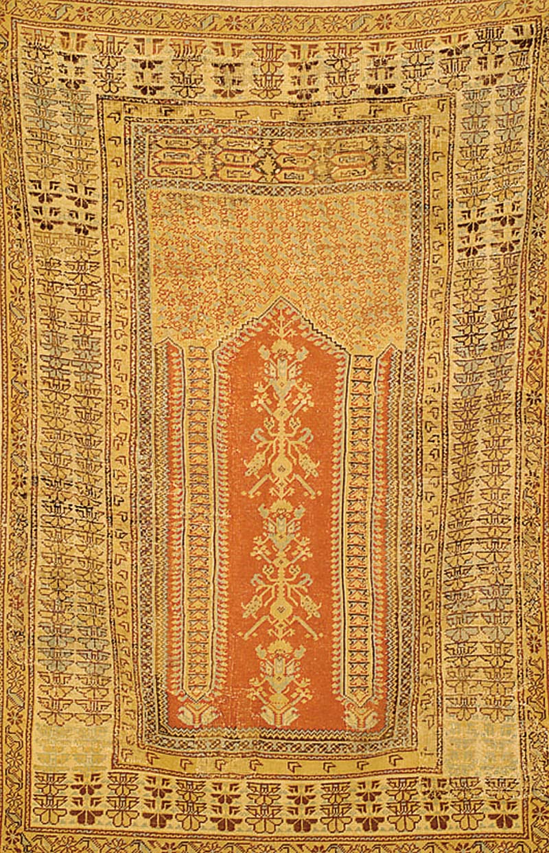 Kula, TÜrkei, um 1830, Wolle auf Baumwolle, ca. 191 x 128 cm, SchÄtzwert: 2500.- EURO, EHZ: 4-5, sehr selten und SammelwÜrdig. Sogenn anter Kula ...