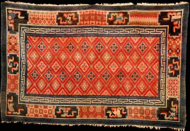 Pao Tow Antik, China, um 1900/1910, feine a lte Wolle geknüpft auf Baumwolle, ca. 200 x 12 6 (seltenes Querformat), mittelfeine Knüpfung, ...