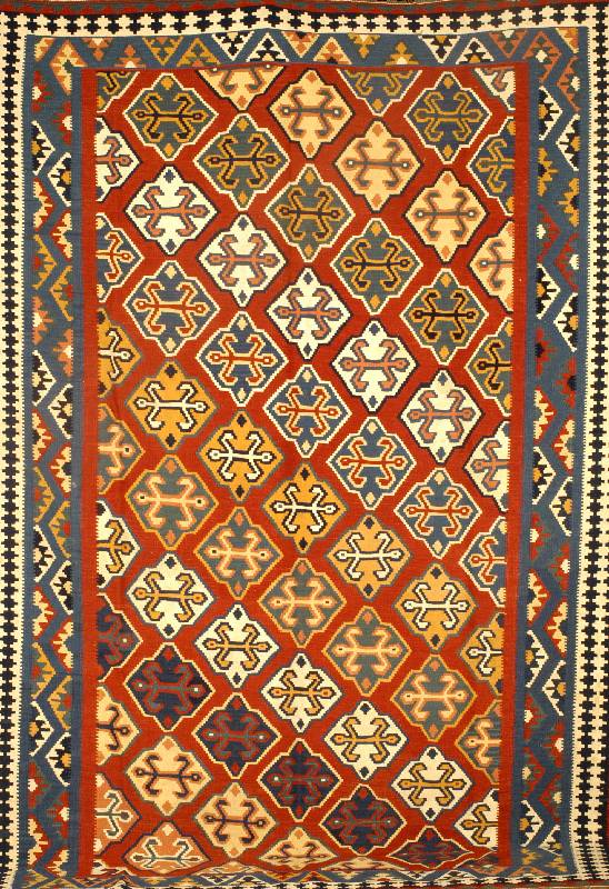 Ghaschgai Kelim, Persien, ca. 50 Jahre, Wolle auf Wolle, ca. 302 x 212 cm, Schätzwert: 1600.- EURO, EHZ: 2
