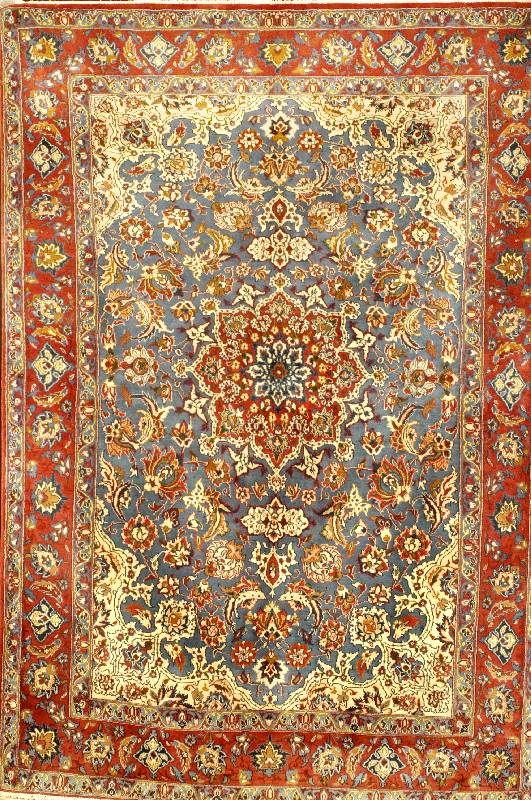 Esfahan Alt, Persien, ca. 50 Jahre, Wolle auf Baumwolle, ca. 222 x 154 cm, SchÄtzwert: 1500.- EURO, EHZ: 2, altersbedingt in einen se hr guten ...