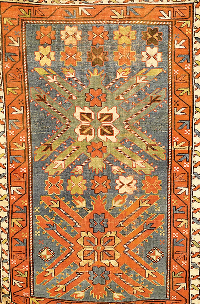 Adler Kazak Antik, Kaukaus, um 1890, Wolle auf Wolle, ca. 142 x 93 cm, SchÄtzwert: 3200.- EURO, EHZ: 4, sehr seltenes kleines Format, Pf ...