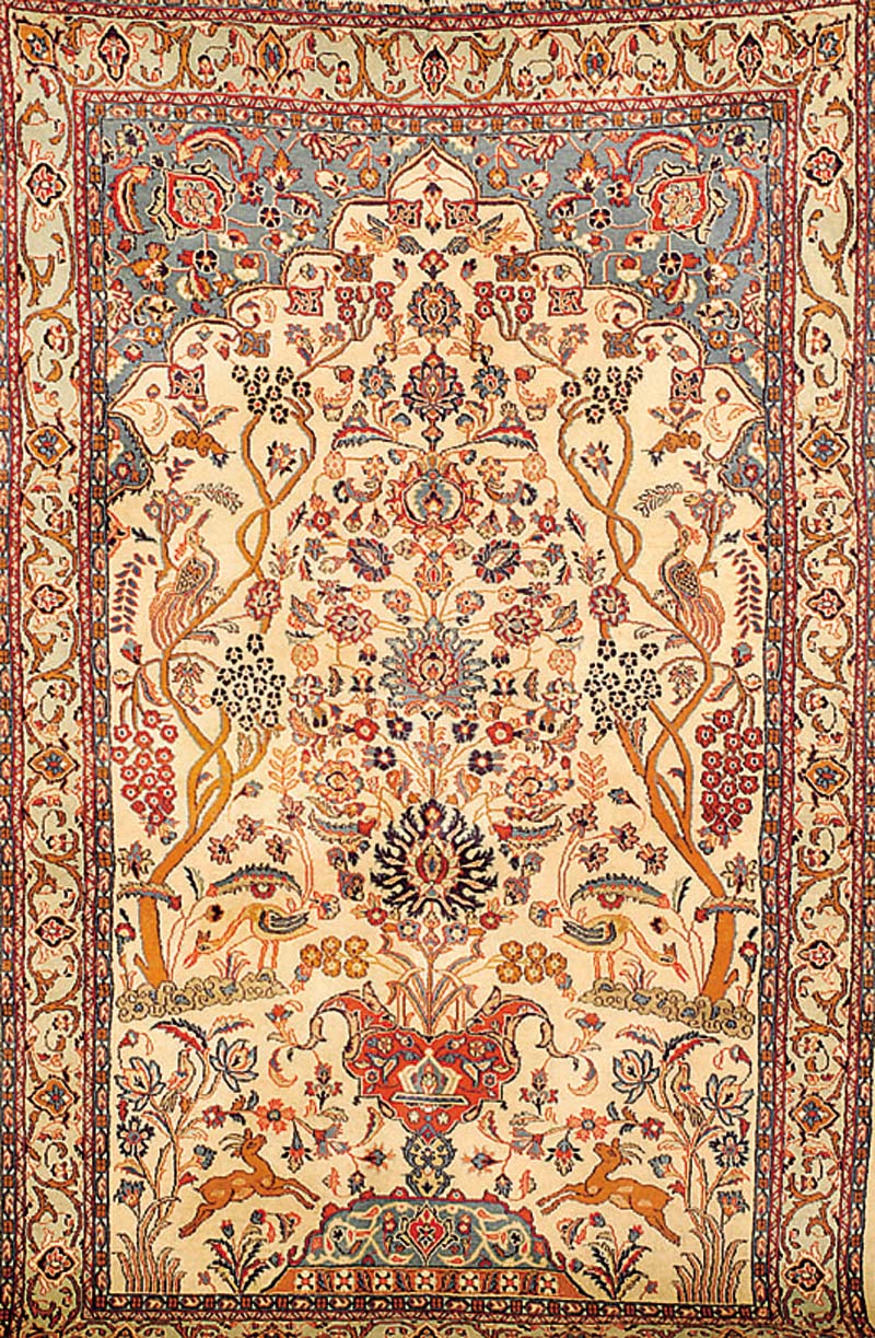 Sarogh, Persien, um 1950, Wolle auf Baumwolle, ca. 218 x 138 cm, SchÄtzwert: 1500.- EURO, EHZ: 3 min. gekÜrzt, dekorativer Paradies Sarogh mit ...