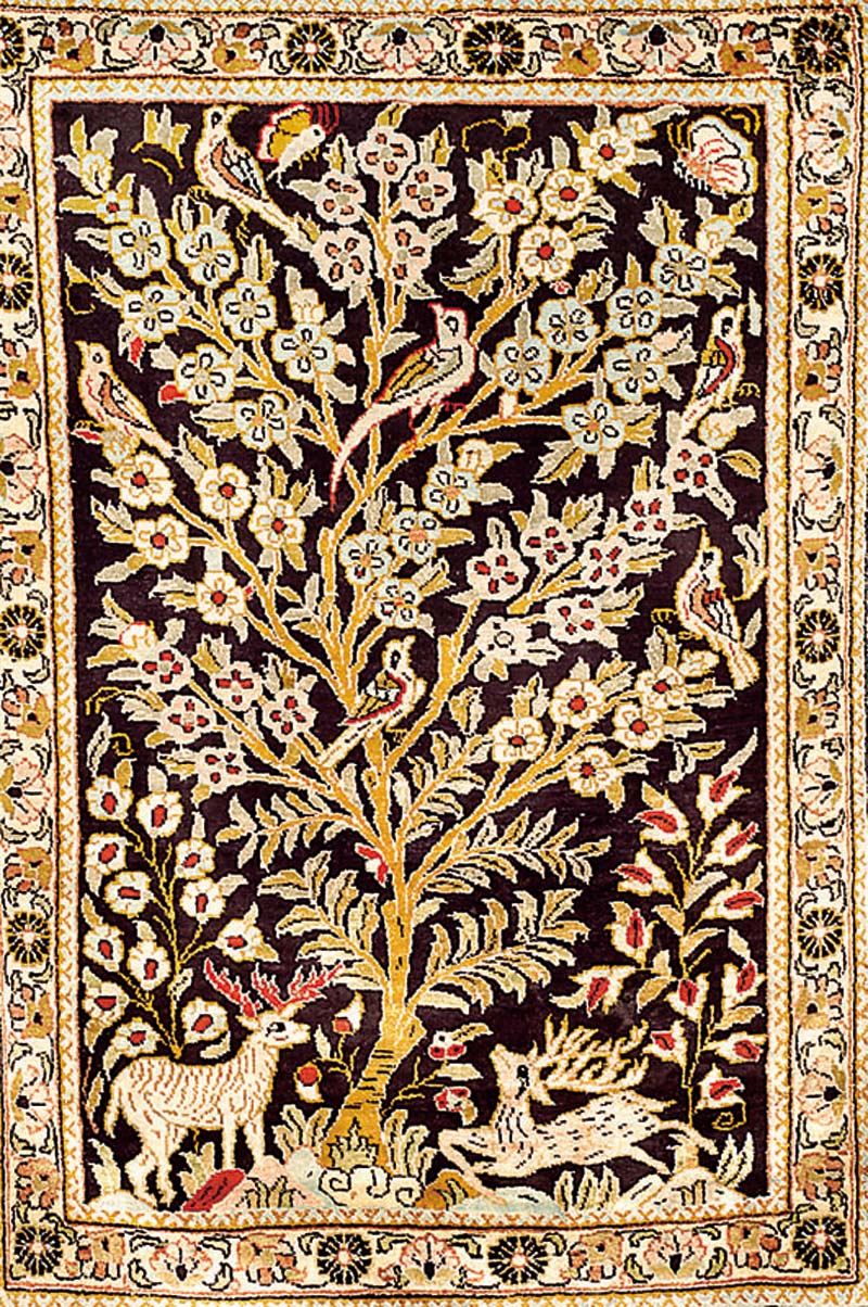 Ghom Seide, Persien, ca. 30 Jahre, reine Naturseide, ca. 86 x 57 cm, Schätzwert: 1100.- EURO, EHZ: 2