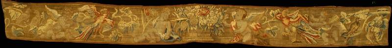 Flandern Antik (Gobelin Panel), Flandern, 1 7.Jahrundert (um 1650), Wolle mit Seide, ca. 4 00 x 43 cm (sehr seltenes und ausgefallenes Ma ?, ...