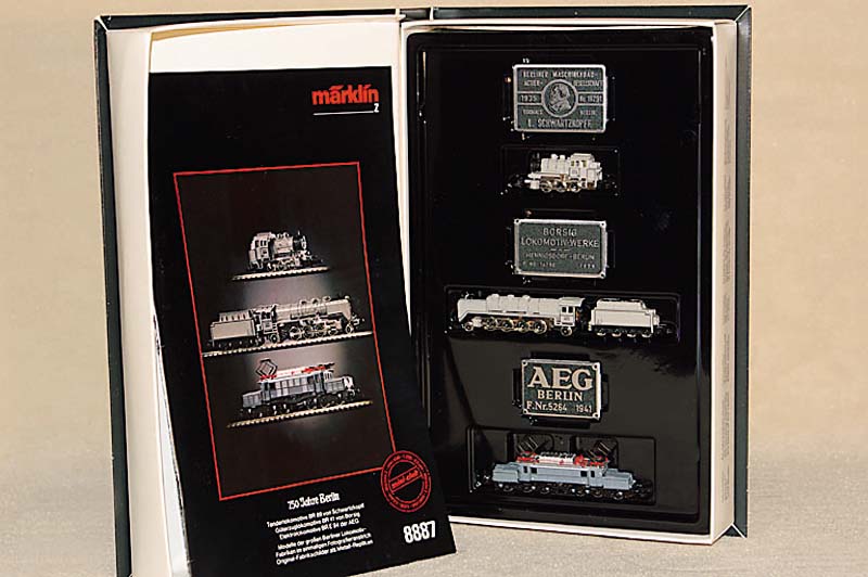 MÄrklin Mini-Club, "750 Jahre Berlin", 80er Jahre, Spur Z, Nr. 8887, Tenderlok BR 89 von Schwartzkopff, GÜterzuglok BR 41 von Borsig ...