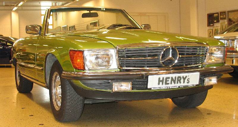 MERCEDES-BENZ 350 SL W107 Cabriolet grün-Metallic, EZ: 01/1979, Automatik-Getriebe, 3498 ccm Hubraum, 8-Zylinder, 200 PS, abgelesene 124tkm. Das ...