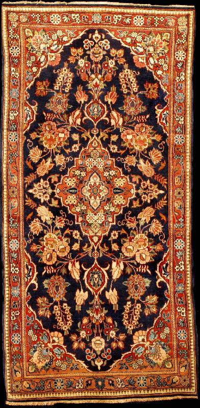 Keschan Kork Alt, Zentralpersien, um 1910/1 920, feine hochwertige fetthaltige Korkwolle, ca. 135 x 68 cm (sehr seltenes kleines Format) , feine und ...