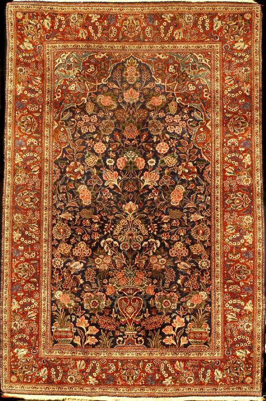 Keschan Kork Alt, Zentralpersien, um 1910, feine hochwertige Korkwolle geknÜpft auf Baumw olle, ca. 204 x 134 cm, SchÄtzwert: 8500,- EUR O, Ehz: ...