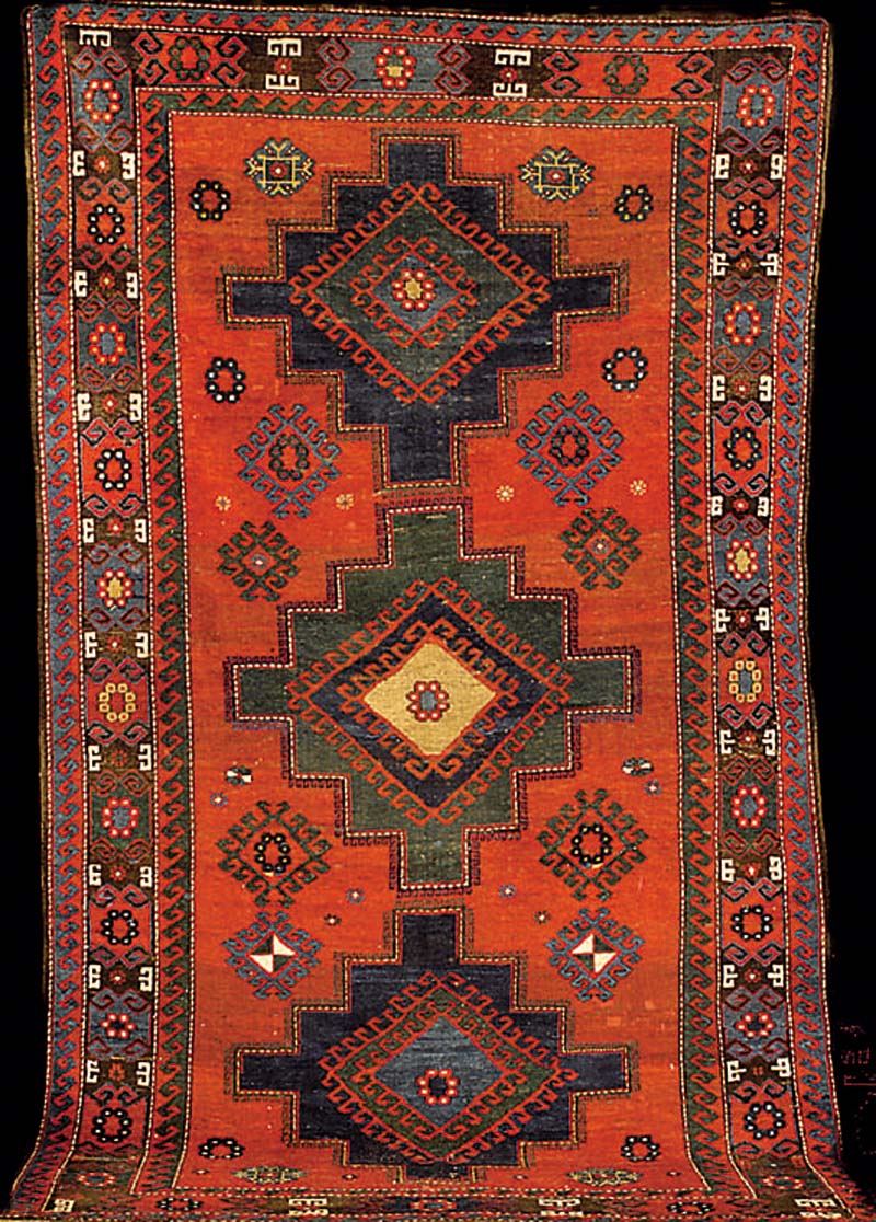 Kazak Antik, Kaukasus, 19.Jahrhundert, Woll e auf Wolle, ca. 263 x 158 cm (sehr ungewÖhnli ches Format), SchÄtzwert: 7000,- EURO, Ehz: 4 ...