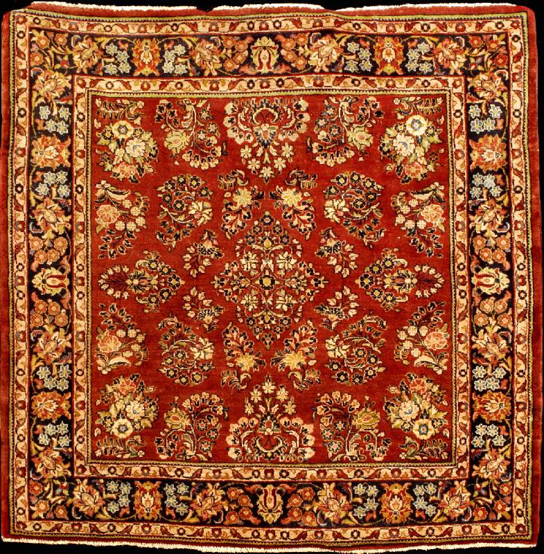 Sarogh alt (Us Re-Import), Westpersien, um 1920, feine hochwertige fetthaltige glanzreich e Korkwolle, ca. 157 x 157 cm (sehr seltenes u nd ...