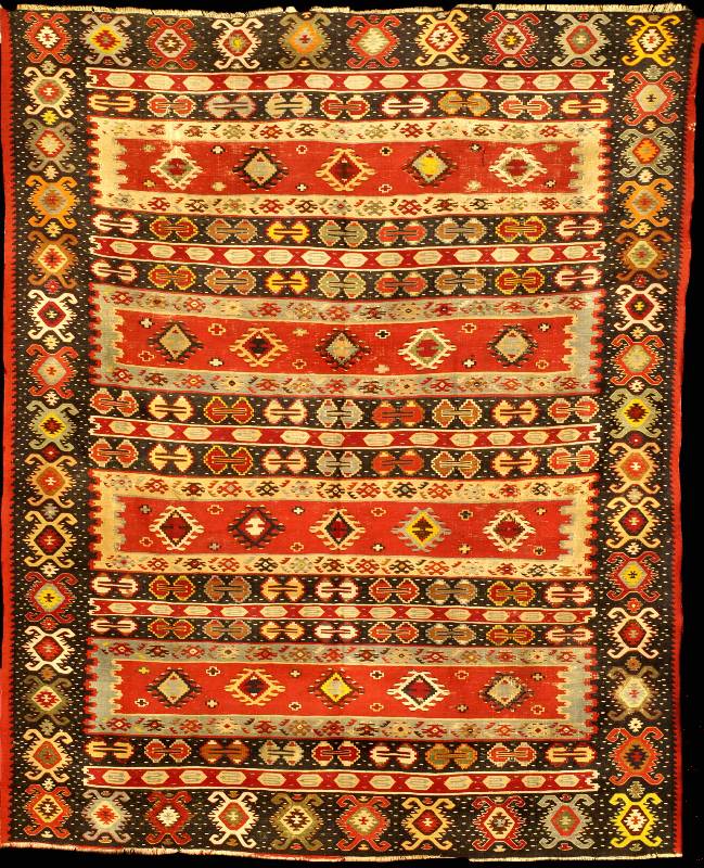 Sarkoy Kelim Antik, Türkei, Naturfarben, 19 .Jahrhundert (um 1890), Wolle auf Wolle, ca. 2 60 x 214 cm (seltenes Ma?), feine Knüpftechnik , ...
